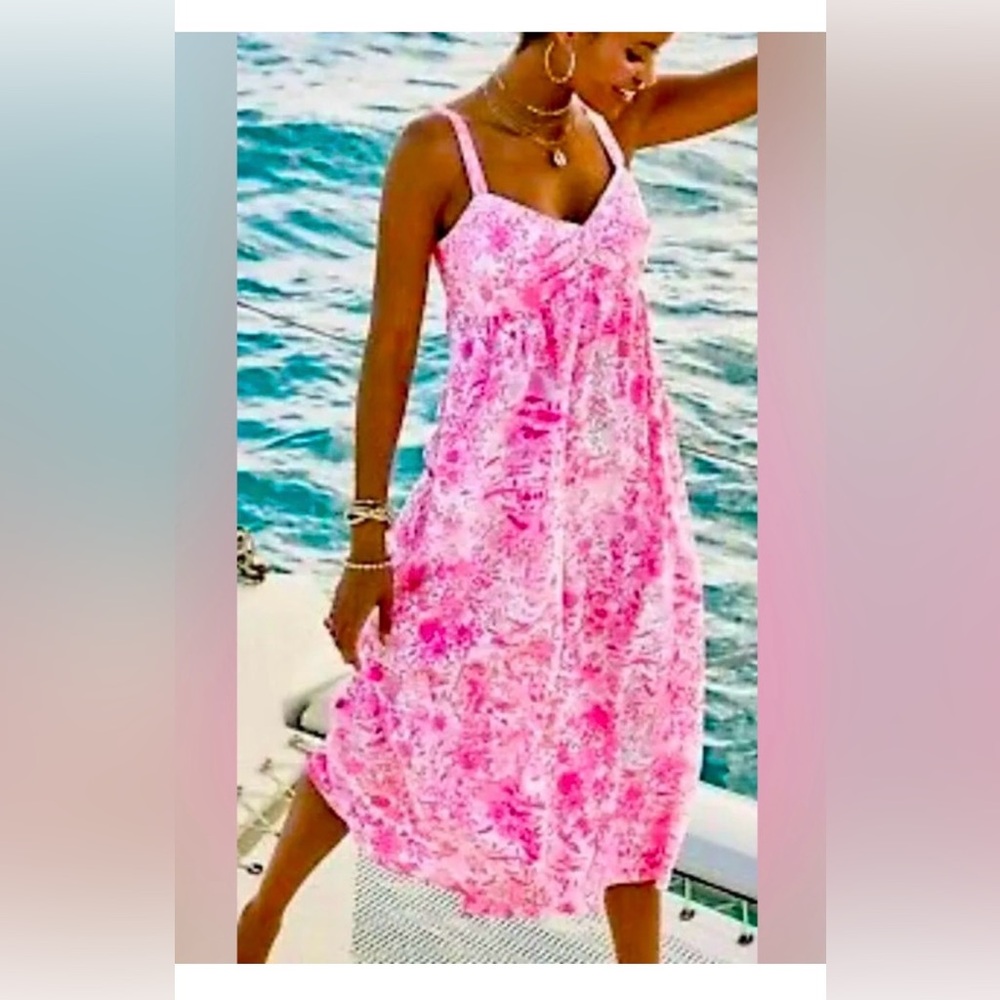 NWT Lilly Pulitzer Shylee Peony Pink Maxi Cotton Dress 8